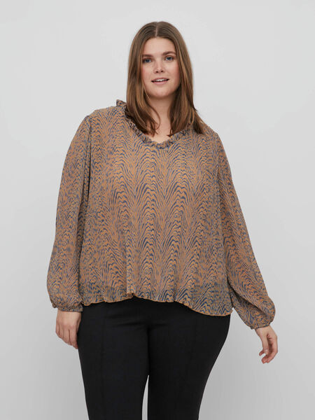 Vila CURVE - PRINTED BLOUSE, Curds  Whey, highres - 14083904_CurdsWhey_1011618_003.jpg
