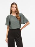 Product image thumbnail - VIBELLI ROUND NECK SHORT SLEEVED TOP, Balsam Green | 1