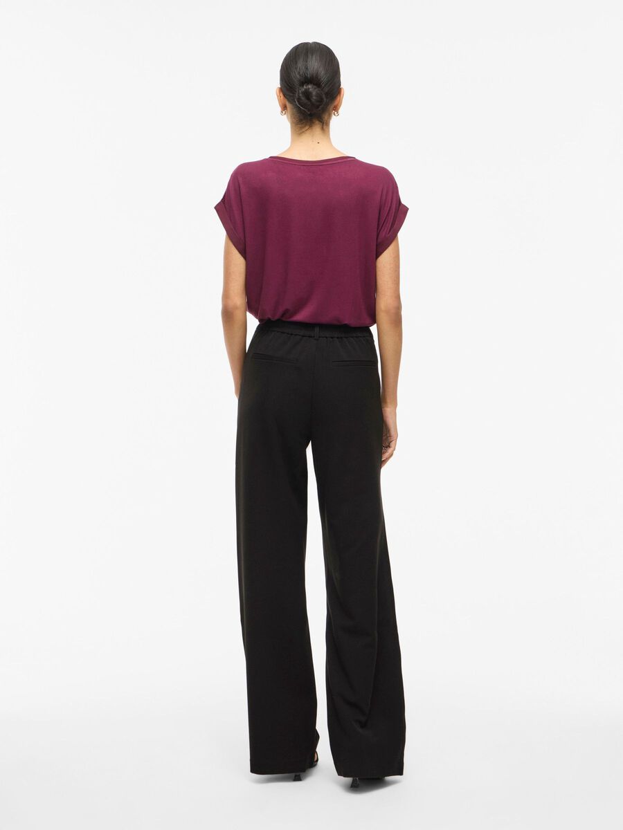VILA VIVARONA HIGH WAIST WIDE-LEG TROUSERS, Black, highres - 14107483_Black_004.jpg