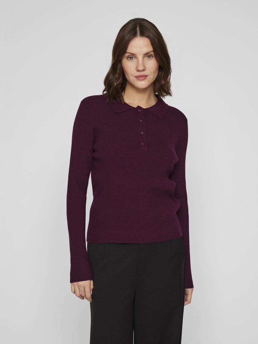 VILA POLO KNITTED PULLOVER, Winetasting, highres - 14109858_Winetasting_003.jpg