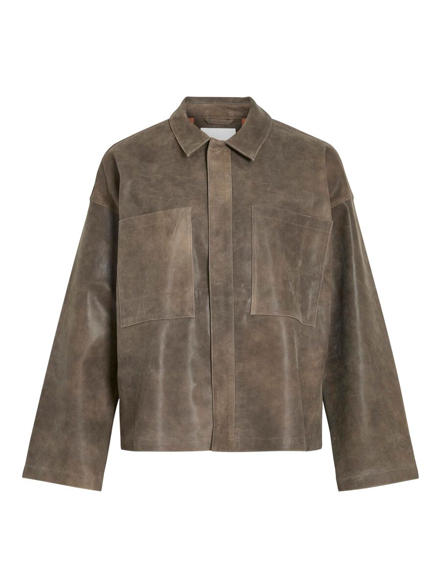 VILA LEREN OVERSHIRT, Petrified Oak, highres - 14107784_PetrifiedOak_001.jpg