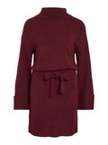 VILA TIE WAIST KNITTED DRESS, Cabernet, highres - 14061999_Cabernet_001.jpg