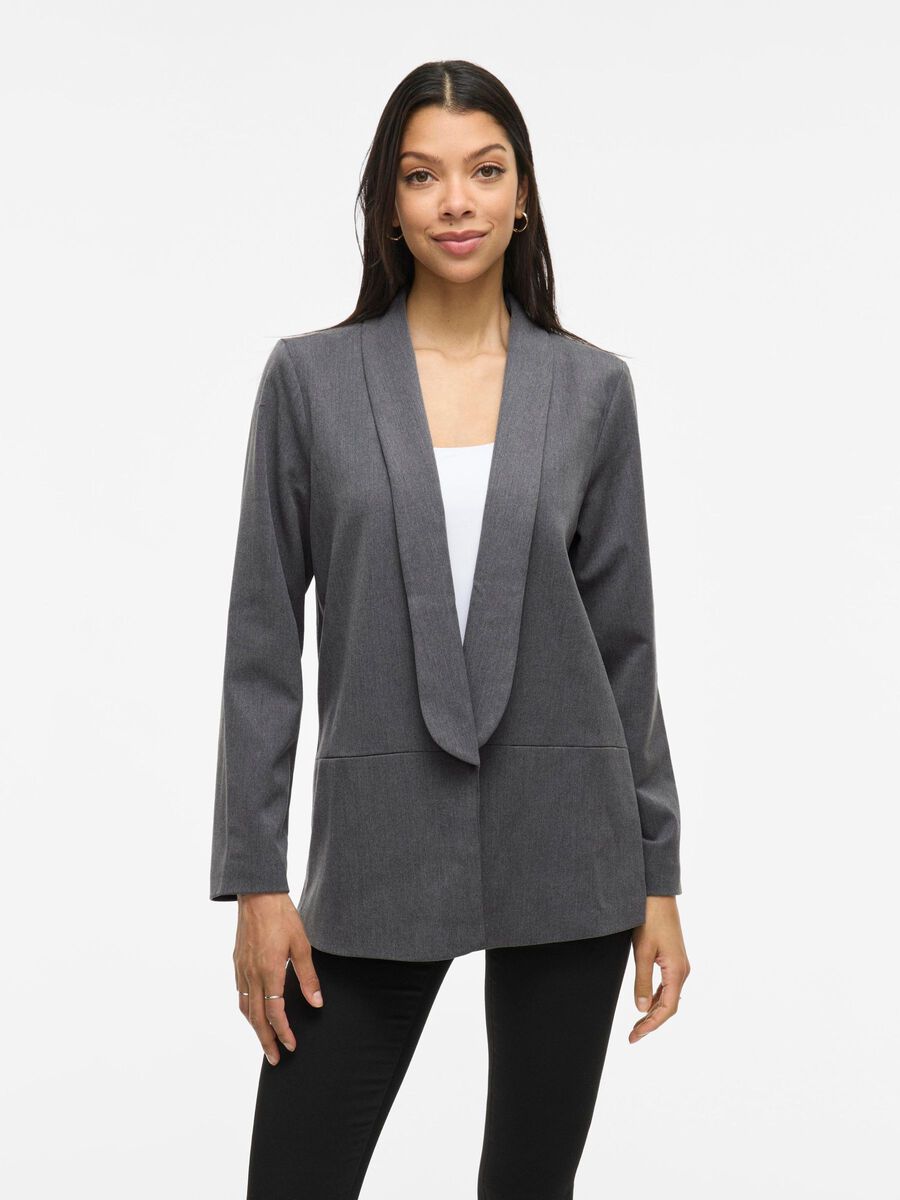 VILA OPEN BLAZER, Medium Grey Melange, highres - 14090069_MediumGreyMelange_003.jpg