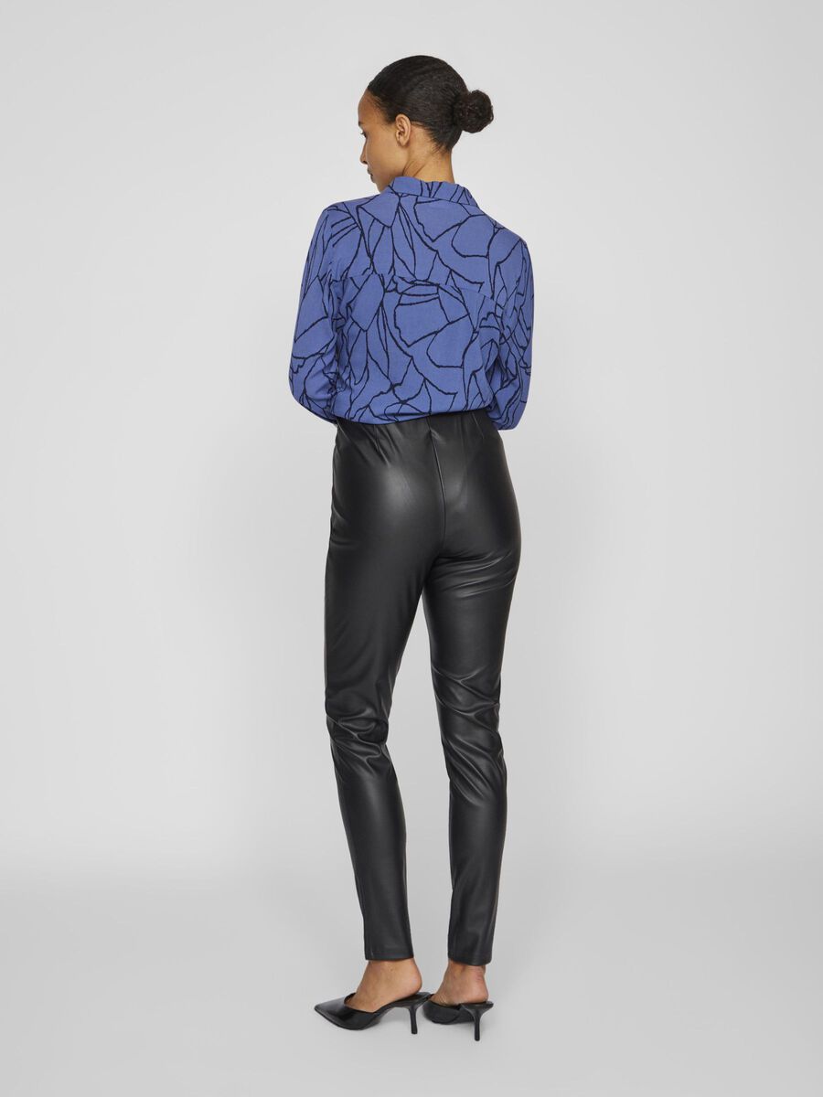 VILA HØY MIDJE BUKSER MED SLIM FIT, Black, highres - 14107047_Black_004.jpg