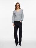 VILA V-AUSSCHNITT STRICKPULLOVER, Medium Grey Melange, highres - 14110999_MediumGreyMelange_005.jpg