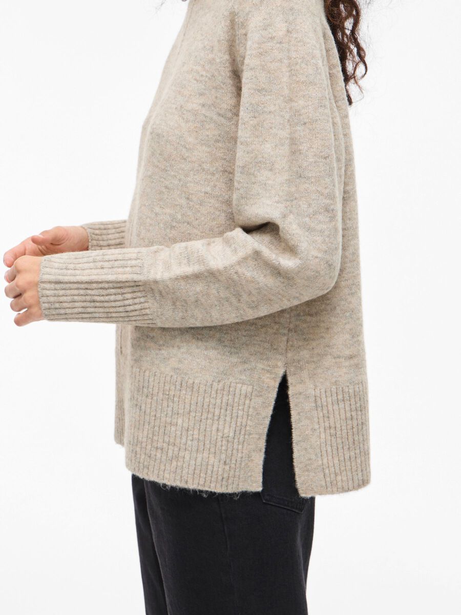 Carousel image - STRIKKET PULLOVER, Natural Melange | 3
