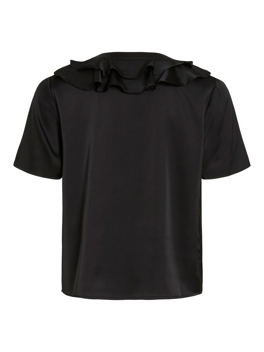 VILA VIVINA SHORT SLEEVED SHIRT, Black, highres - 14113075_Black_002.jpg