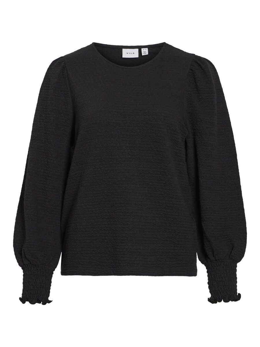 VILA ROUND NECK LONG SLEEVED TOP, Black Beauty, highres - 14102354_BlackBeauty_001.jpg