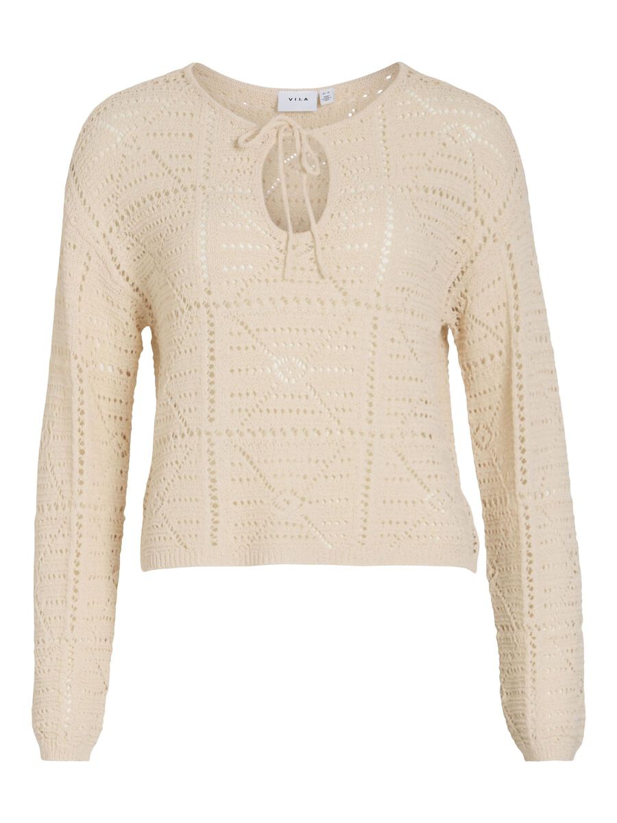 VILA CROPPED KNITTED TOP, Birch, highres - 14099182_Birch_001.jpg