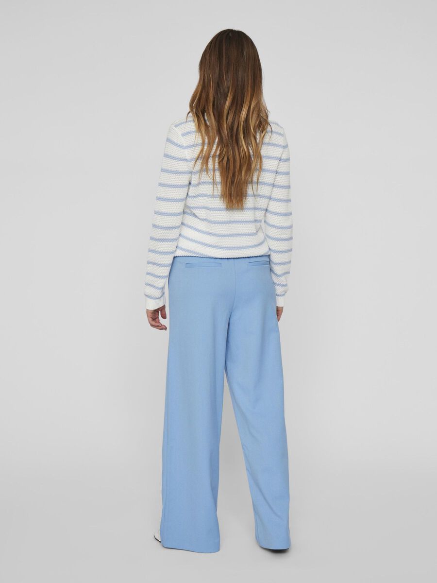 VILA VIVARONE HIGH WAIST PANTALONI GAMBA AMPIA, Blissful Blue, highres - 14087407_BlissfulBlue_004.jpg