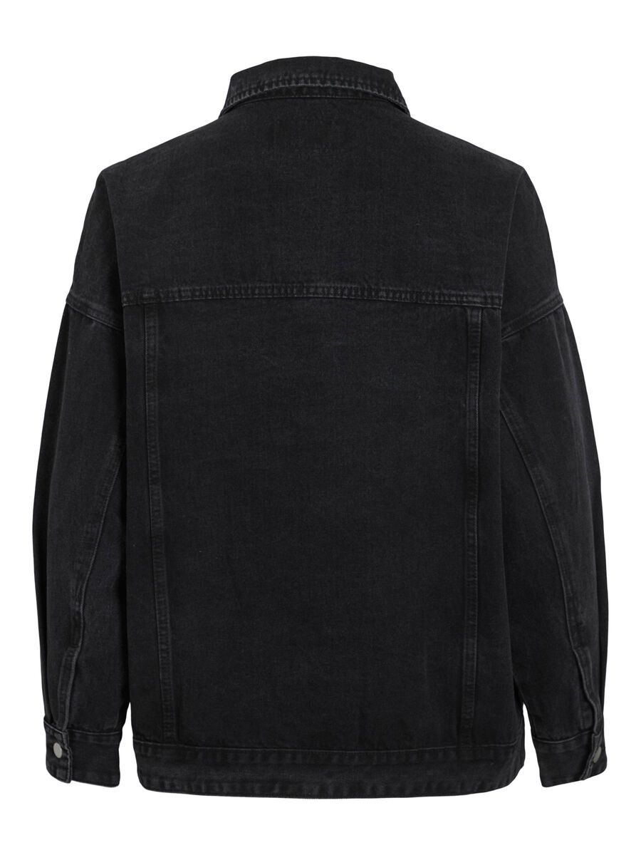 VILA COTTON DENIM JACKET, Black Denim, highres - 14109925_BlackDenim_002.jpg
