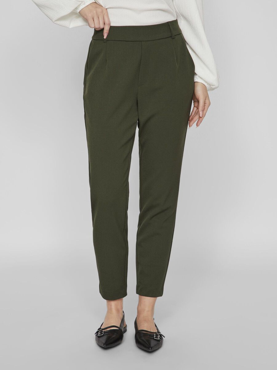 VILA VIVARONE HIGH WAIST HOSE MIT WEITEM BEIN, Kombu Green, highres - 14087407_KombuGreen_003.jpg
