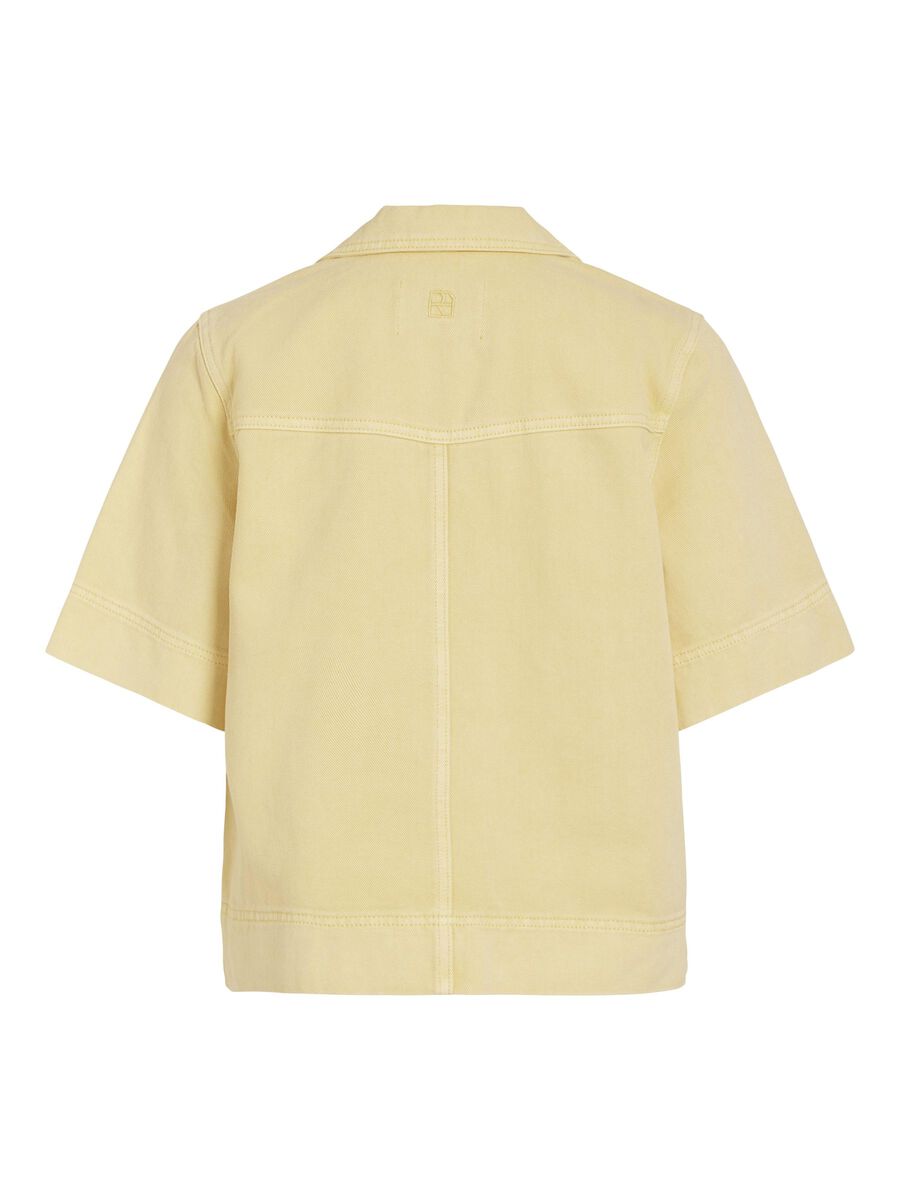 VILA SHORT SLEEVED DENIM SHIRT, Pineapple Slice, highres - 14105783_PineappleSlice_002.jpg