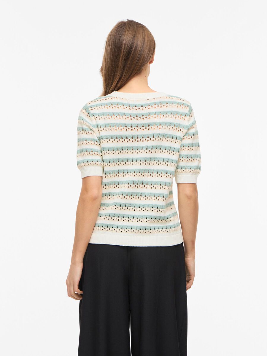 Product carousel image - VIELINJA SHORT SLEEVED KNITTED TOP, Snow White | 2