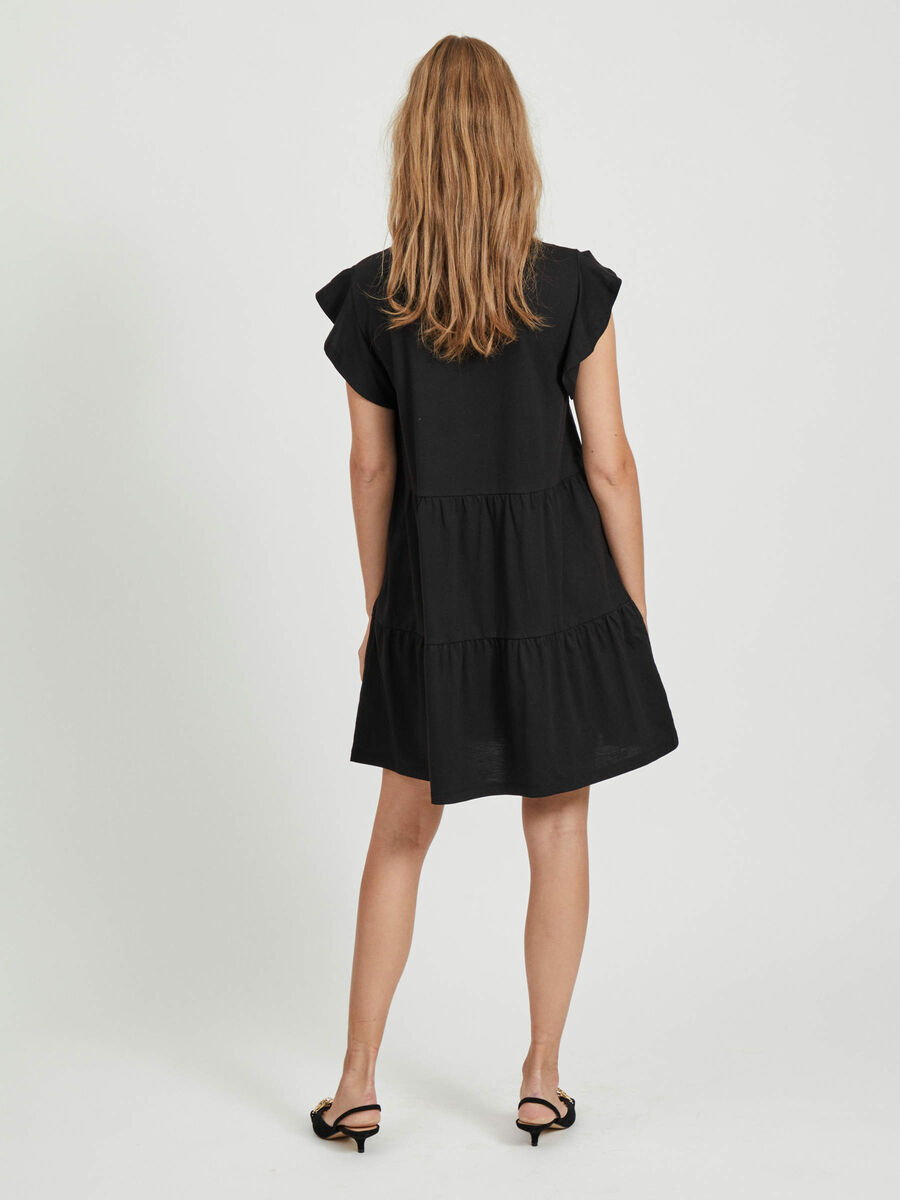 VILA VISUMMER MANGAS JAPONESAS VESTIDO MINI, Black, highres - 14059946_Black_004.jpg