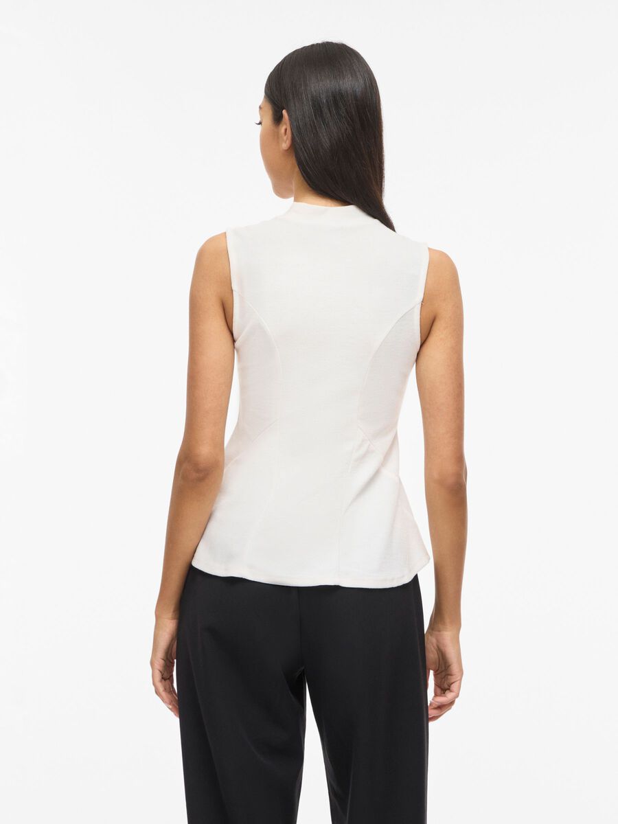 Carousel image - VIANNI HIGH NECK SLEEVELESS TOP, Snow White | 2
