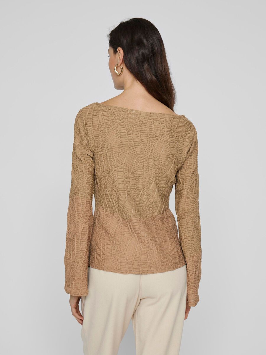 VILA BOATNECK LONG SLEEVED TOP, Fossil, highres - 14109873_Fossil_004.jpg
