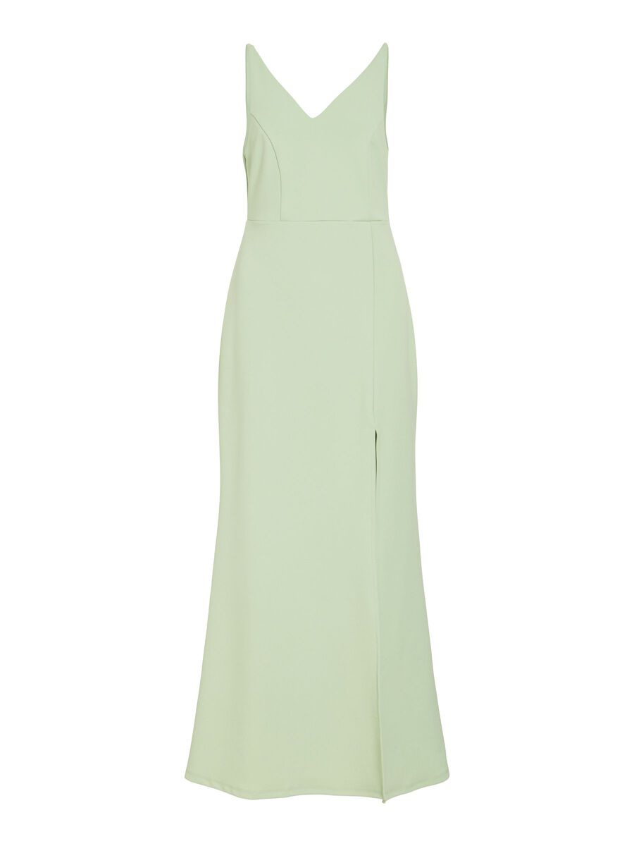 Product carousel image - VICLARA V-NECK MAXI DRESS, Smoke Green | 1