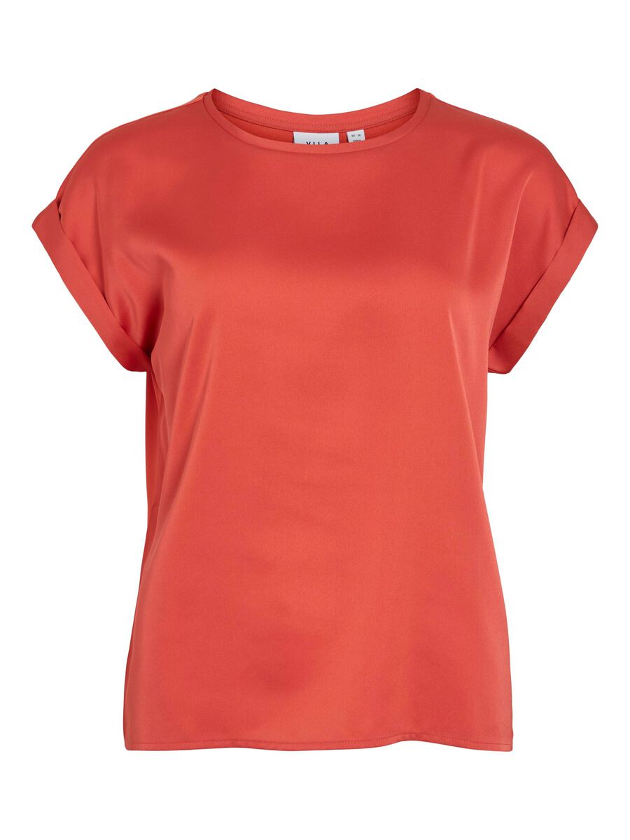 VILA VIELLETTE SHORT SLEEVED TOP, Paprika, highres - 14059563_Paprika_001.jpg