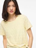 Product image thumbnail - VIAMALINA ROUND NECK SHORT SLEEVED TOP, Pastel Yellow | 3