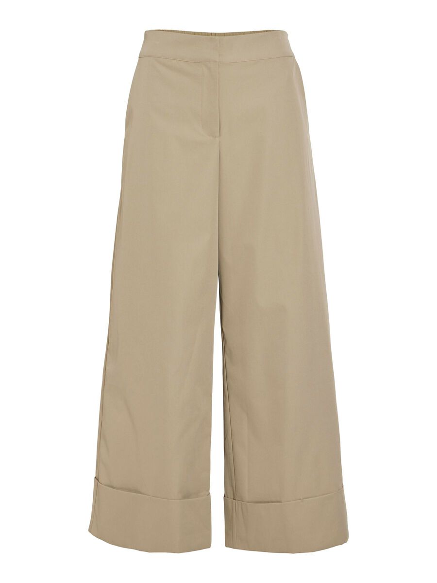 VILA WIDE-LEG TROUSERS, Feather Gray, highres - 14108350_FeatherGray_001.jpg
