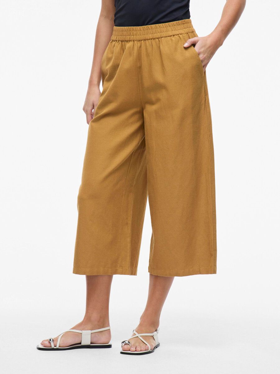 VILA HIGH WAIST CROPPED TROUSERS, Wood Thrush, highres - 14096234_WoodThrush_003.jpg