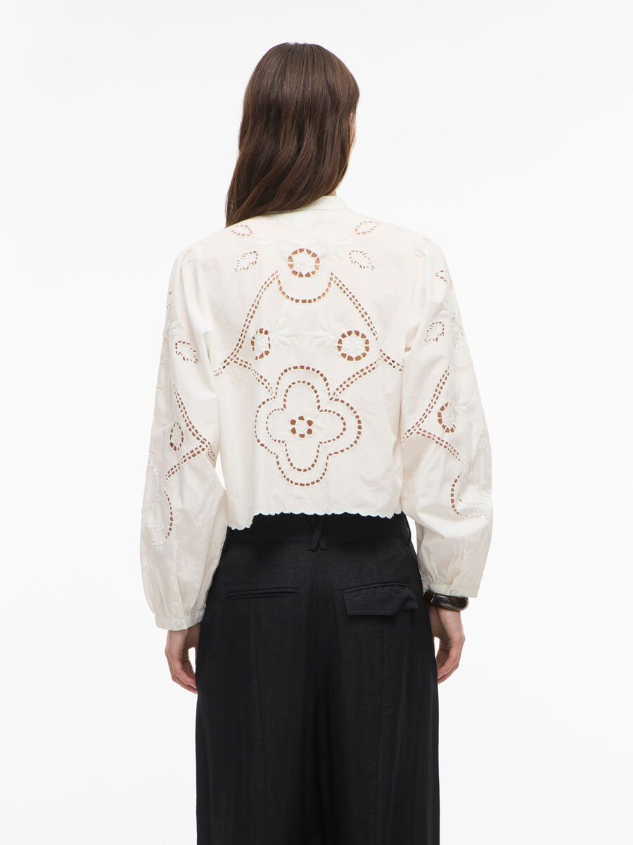 Product carousel image - TIE FRONT LONG SLEEVED SHIRT, Cloud Dancer | 2