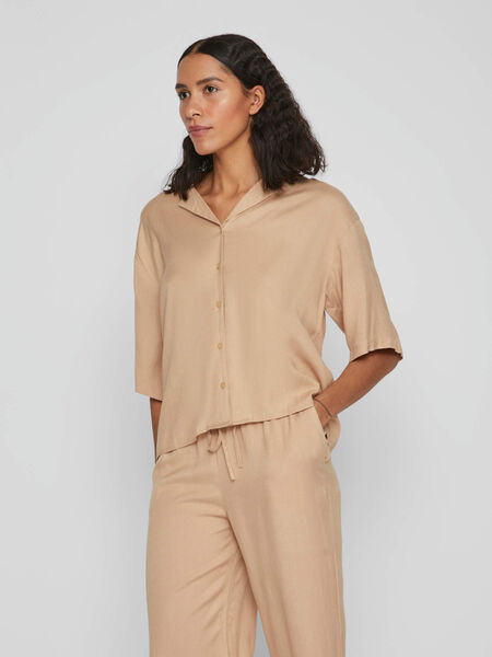 Vila SHORT-SLEEVED SHIRT, Sesame, highres - 14085988_Sesame_003.jpg