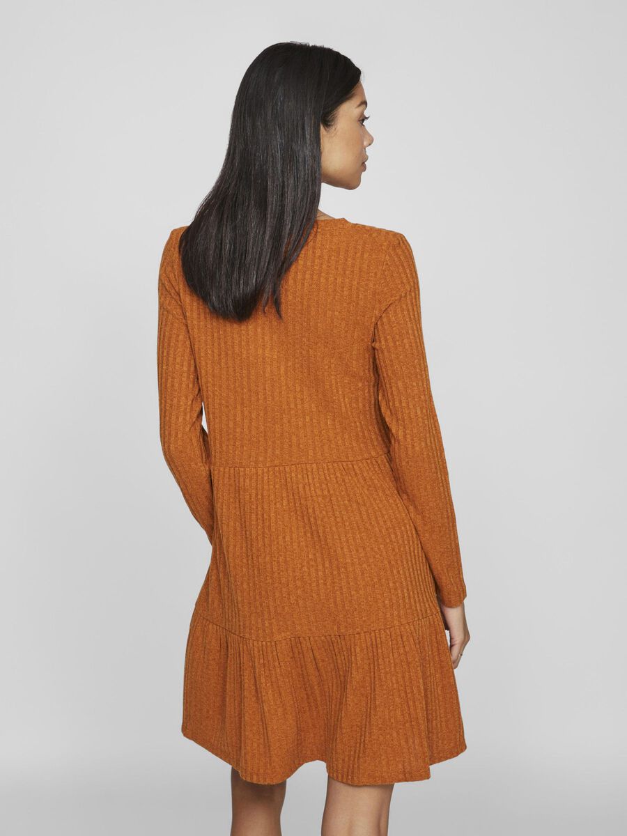 VILA LONG SLEEVED SHORT DRESS, Pumpkin Spice, highres - 14103271_PumpkinSpice_004.jpg