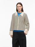 Product image thumbnail - STRIPED KNITTED CARDIGAN, Birch | 1