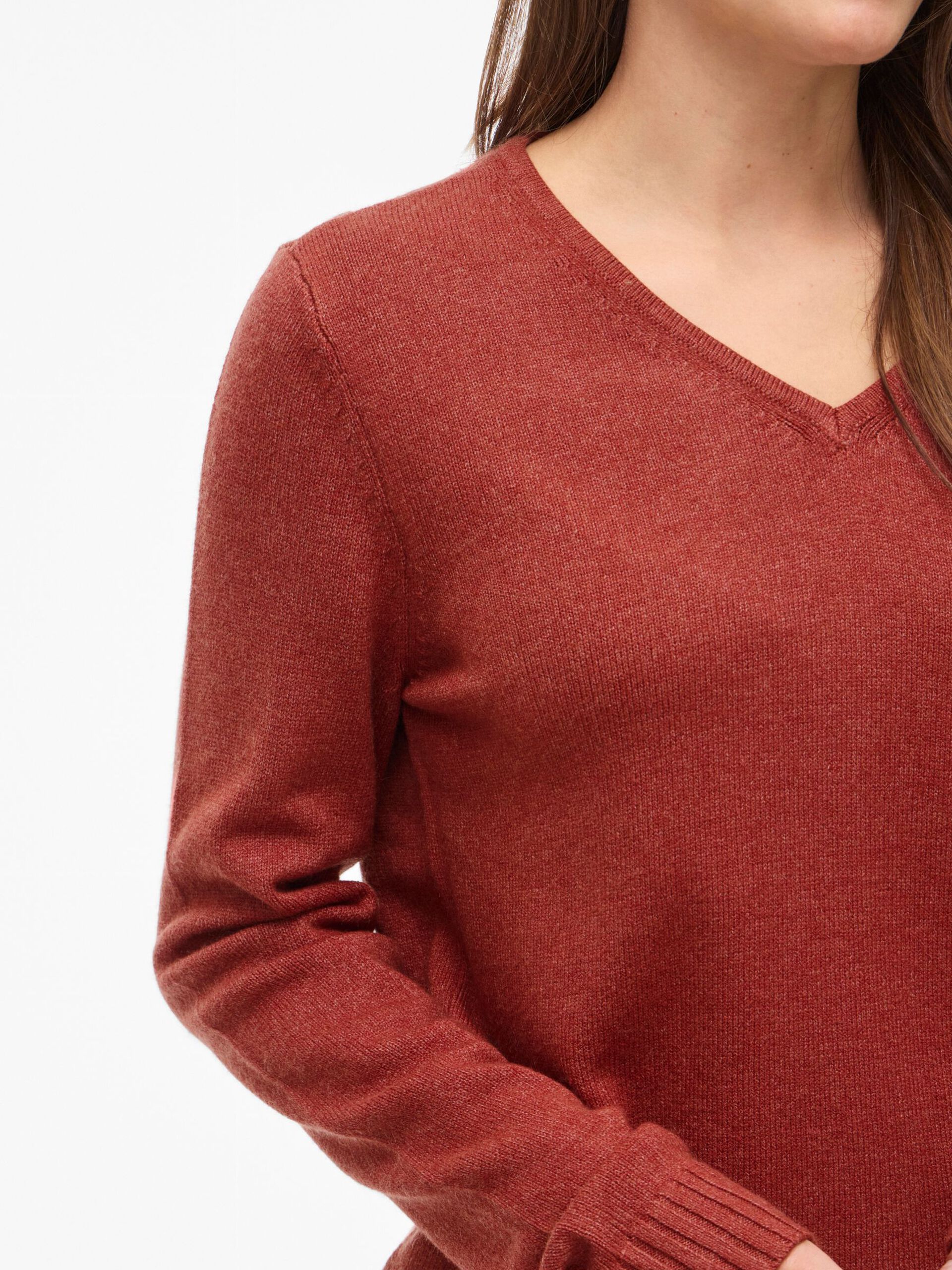 Carousel image - VIRIL V-NECK KNITTED PULLOVER, Burnt Henna | 3