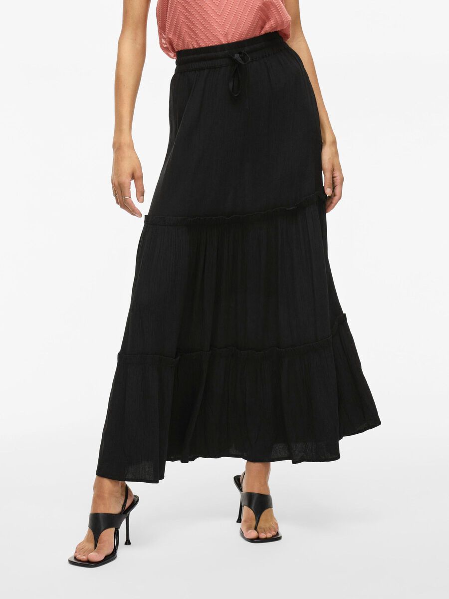 VILA HIGH-WAIST MAXI SKIRT, Black, highres - 14090633_Black_003.jpg