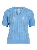 VILA SHORT SLEEVED KNITTED TOP, Blissful Blue, highres - 14103437_BlissfulBlue_001.jpg