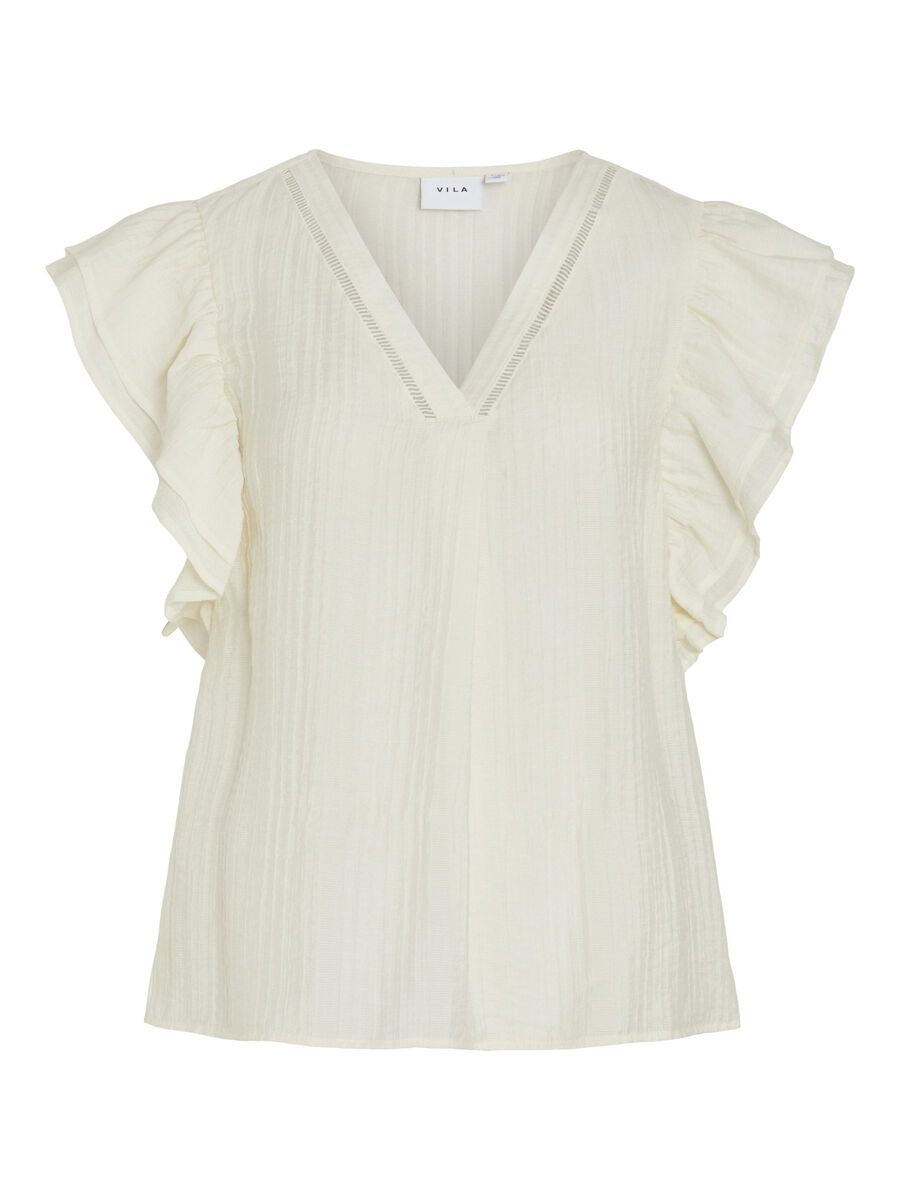 VILA FRILL SHOULDER SLEEVELESS TOP, Egret, highres - 14095833_Egret_001.jpg