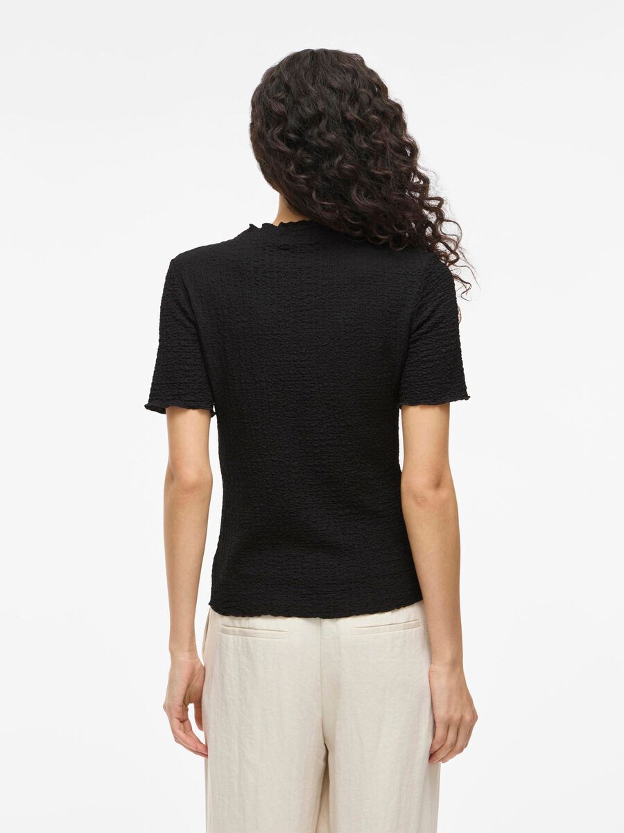 VILA VIKALMEN HOGE HALS TOP MET KORTE MOUWEN, Black, highres - 14112683_Black_004.jpg
