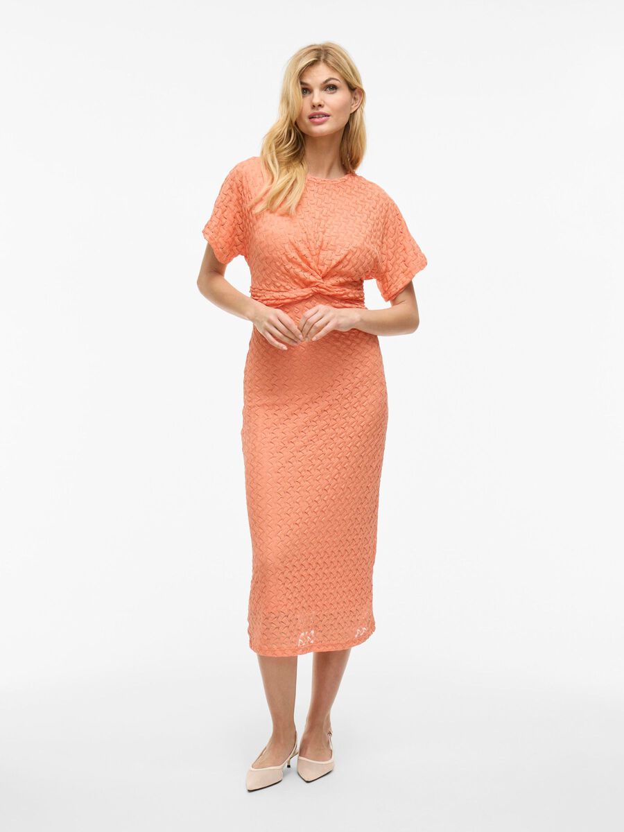 VILA KURZARM MIDIKLEID, Cadmium Orange, highres - 14107122_CadmiumOrange_003.jpg