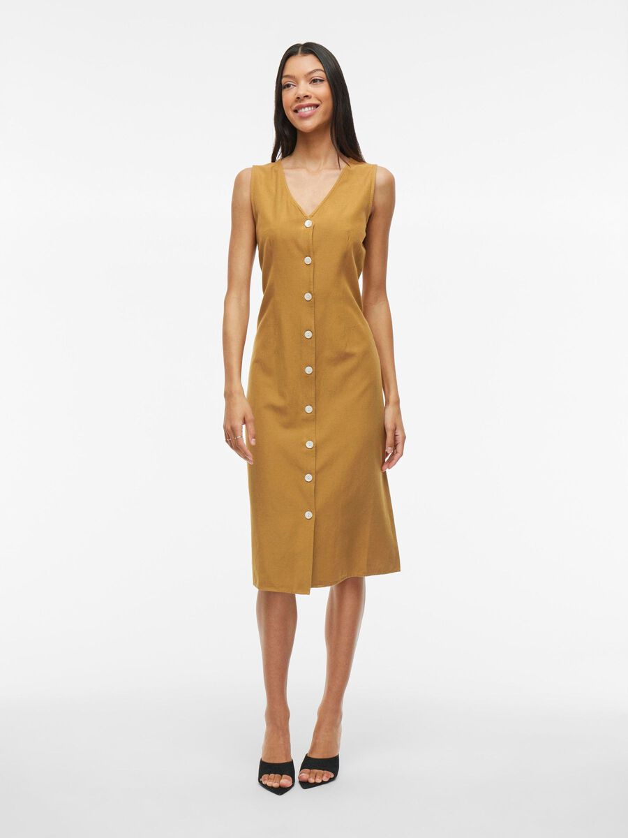 VILA SLEEVELESS MIDI DRESS, Wood Thrush, highres - 14104800_WoodThrush_003.jpg