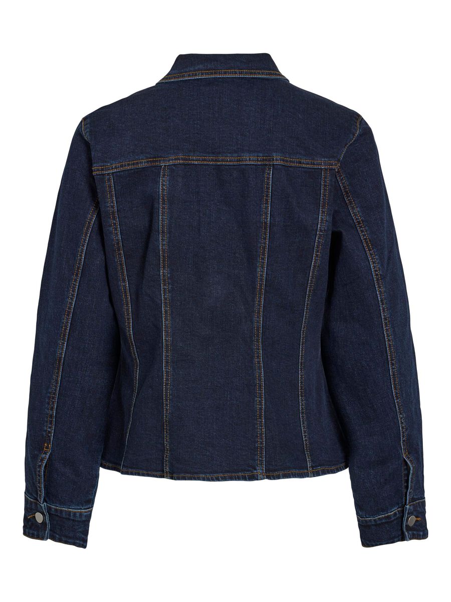 VILA GEKNÖPFTE JEANSJACKE, Dark Blue Denim, highres - 14104769_DarkBlueDenim_002.jpg