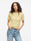 VILA ROUND NECK SHORT SLEEVED TOP, Pale Banana, highres - 14101755_PaleBanana_003.jpg