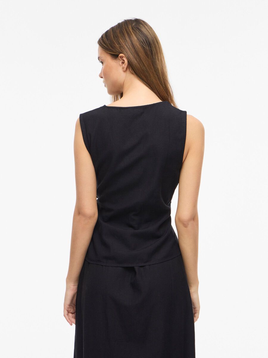 Product carousel image - VIPRISILLA V-NECK SLEEVELESS TOP, Black Beauty | 2