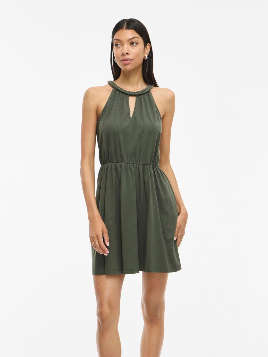 VILA VIMILLA HALTER NECK SHORT DRESS, Deep Depths, highres - 14110013_DeepDepths_003.jpg