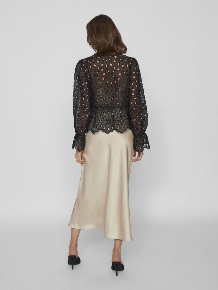 VILA VIELLETTE HIGH WAIST MIDI SKIRT, Cement, highres - 14084182_Cement_004.jpg