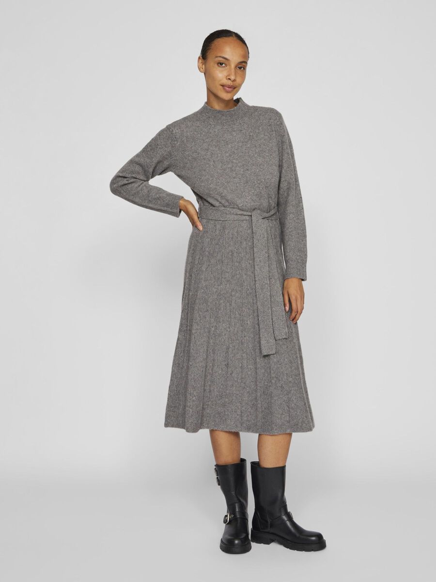 VILA EN MAILLE ROBE MI-LONGUE, Dark Grey Melange, highres - 14104954_DarkGreyMelange_003.jpg