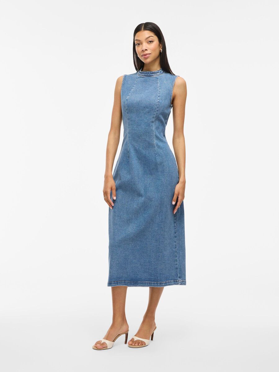 VILA VINONA MIDI DENIM DRESS, Medium Blue Denim, highres - 14113600_MediumBlueDenim_003.jpg