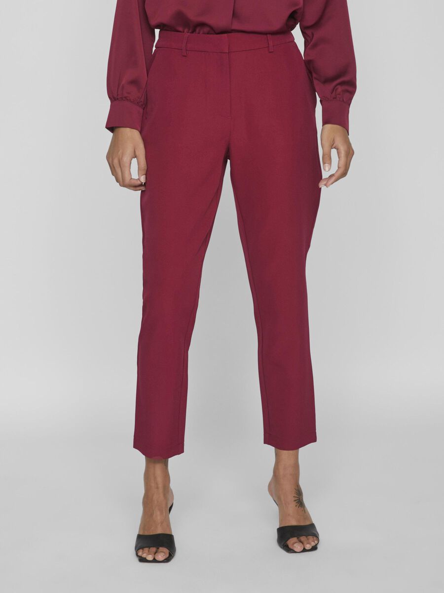 Vila MID RISE TROUSERS, Beet Red, highres - 14084356_BeetRed_003.jpg