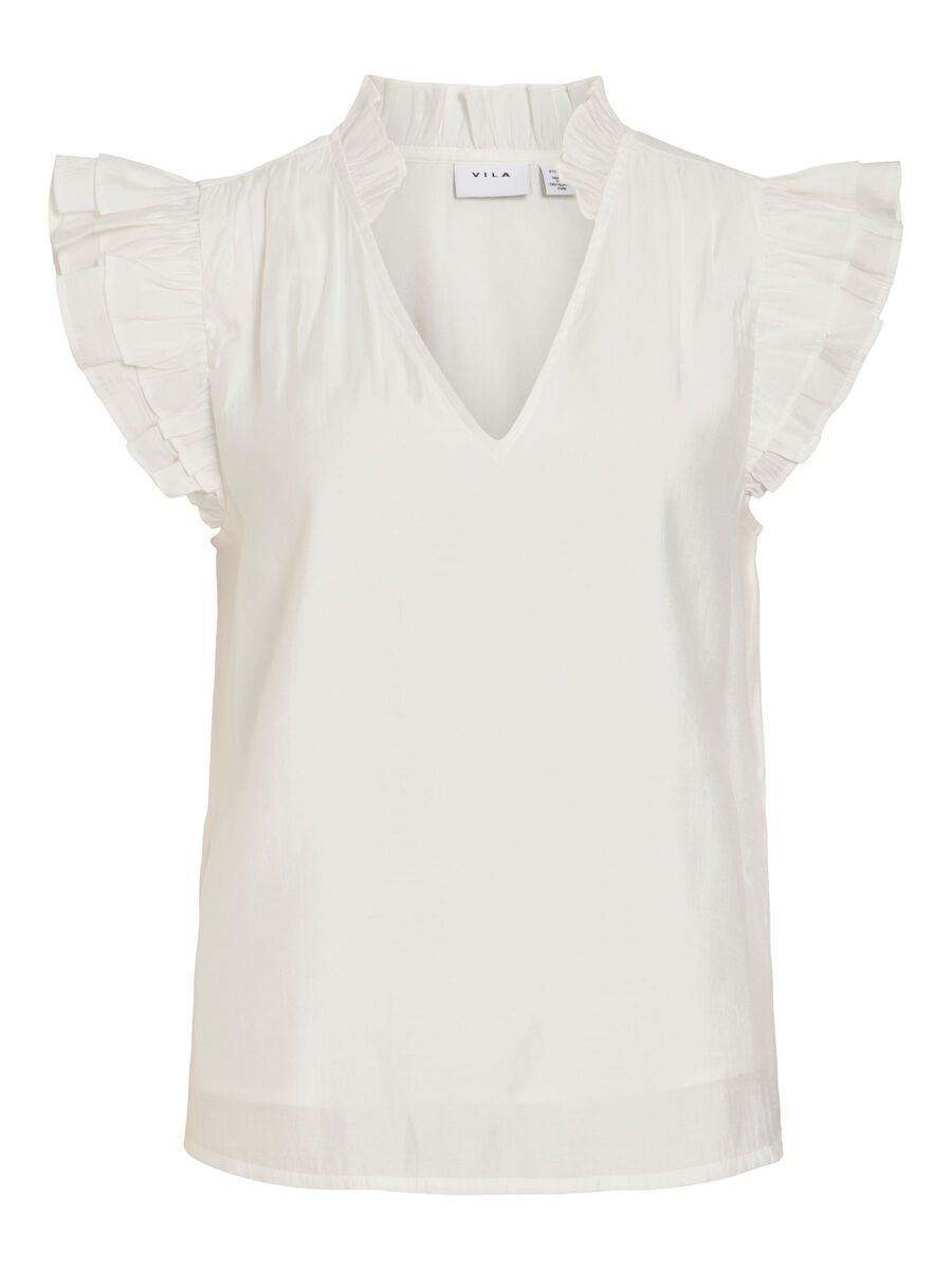 Product carousel image - VIANU V-NECK SLEEVELESS TOP, Snow White | 1