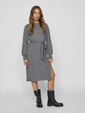 VILA TAILLENGÜRTEL STRICKKLEID, Medium Grey Melange, highres - 14103924_MediumGreyMelange_003.jpg