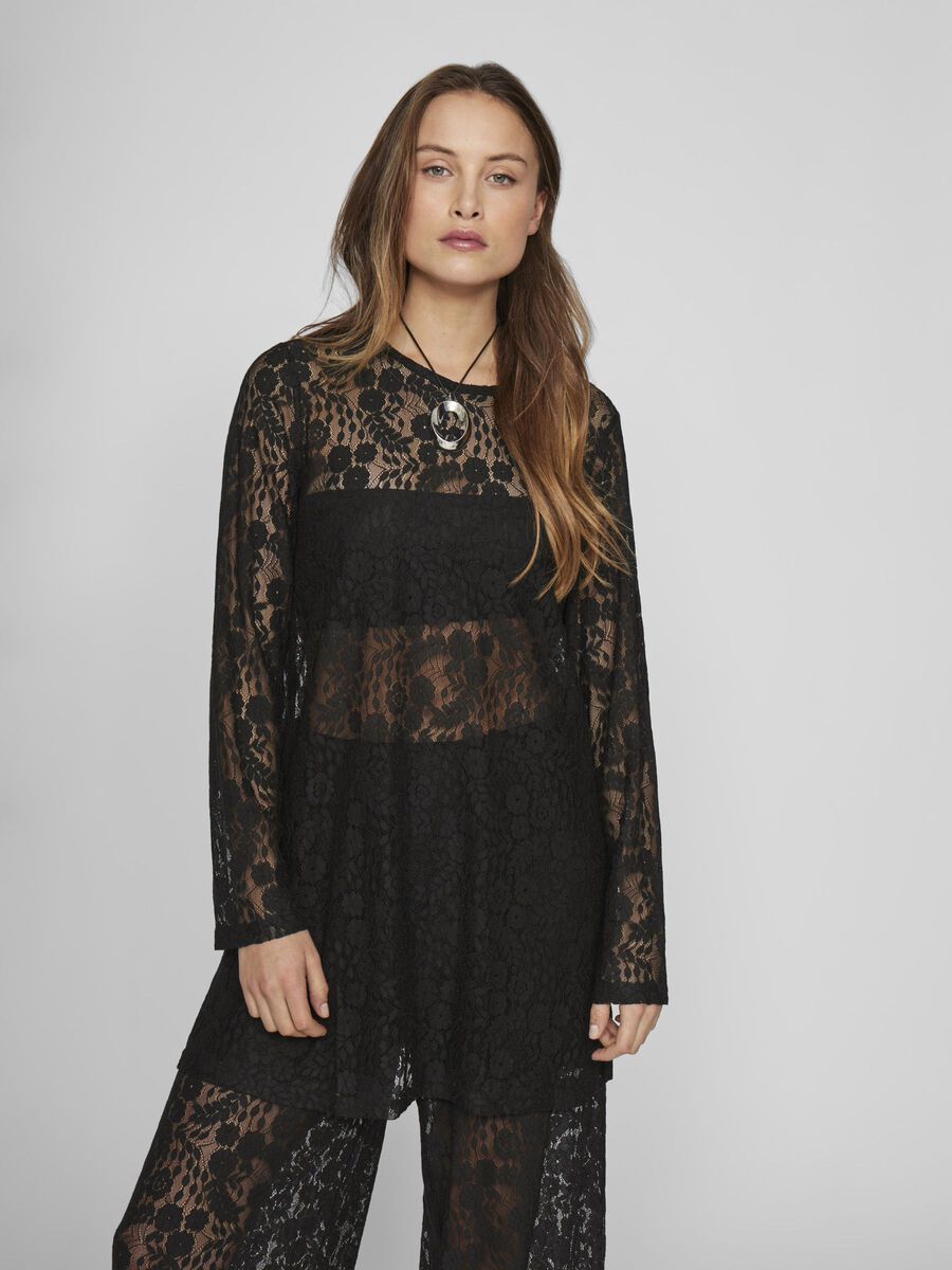 VILA PIZZO TOP A MANICHE LUNGHE, Black, highres - 14108462_Black_003.jpg