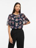 Product image thumbnail - VIEMMA ROUND NECK SHORT SLEEVED TOP, Navy Blazer | 1