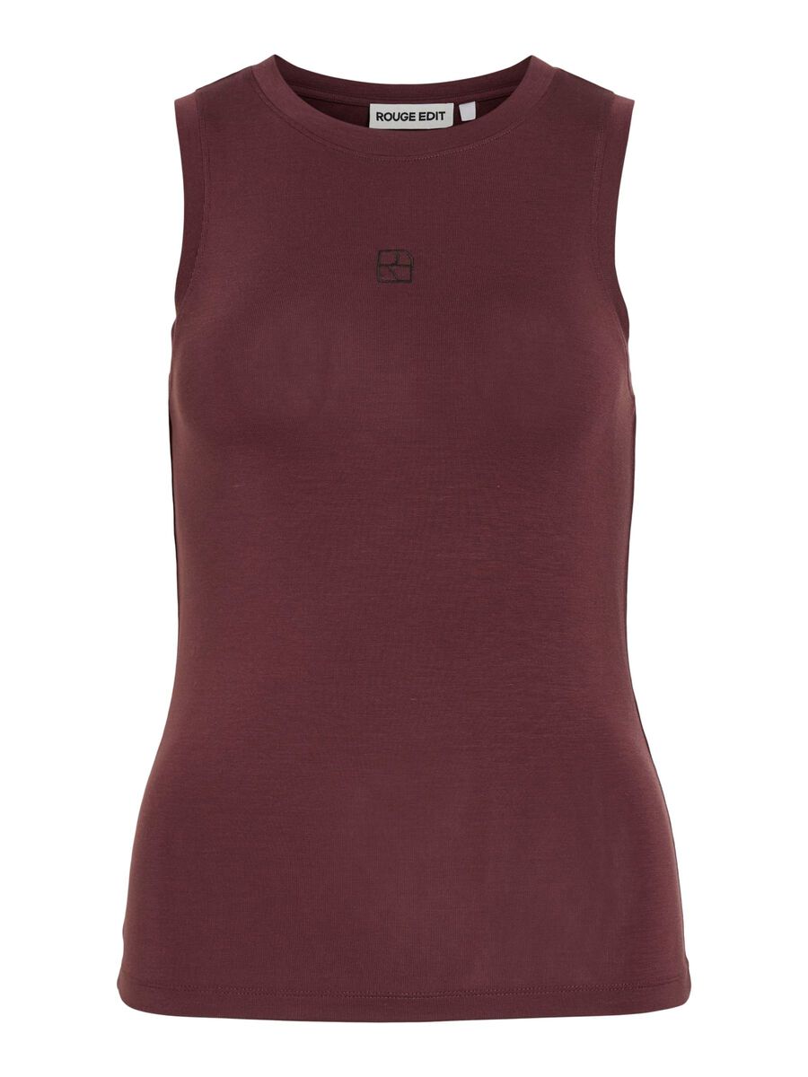 VILA ÄRMELLOSES TANKTOP, Decadent Chocolate, highres - 14108015_DecadentChocolate_1208379_001.jpg